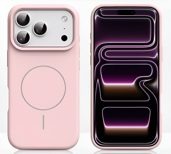 Etui silikonowe do iPhone 17 Pro - kompatybilne z MagSafe, antywstrząsowe, różowe