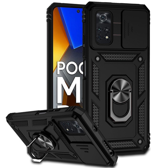 Etui pancerne do Xiaomi Poco M4 Pro 4G, CamShield Slide, czarne