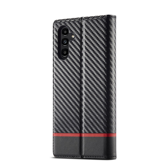 Etui z klapką do Samsung Galaxy A55, Carbon LC.IMEEKE, czarne