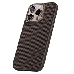 Etui BENKS Kevlar do iPhone 16 Pro, Carbon Fiber, do MagSafe, desert titanium