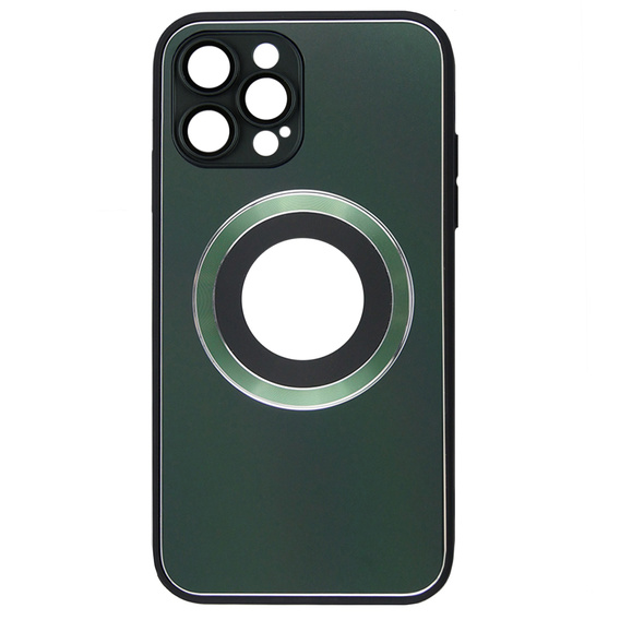 Etui do MagSafe do iPhone 12 Pro, Hole for Apple Logo, zielone