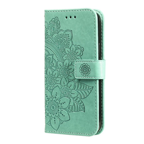Etui portfelowe z motywem kwiatowym do Honor 400 Lite – Zielone