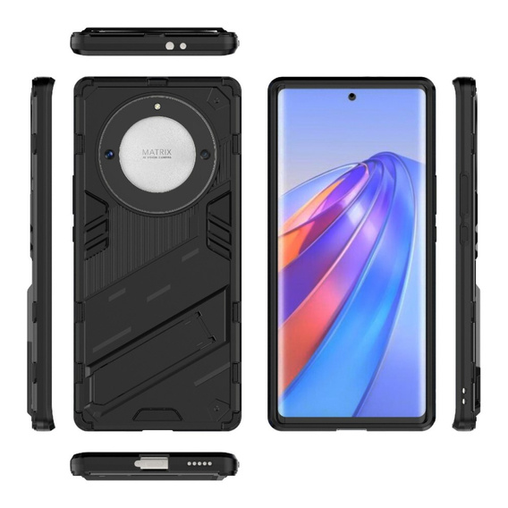 Etui do Honor Magic 5 Lite, Military kickstand, czarne