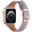 Pasek Skórzany do Apple Watch 1/2/3/4/5/6/7/8/9/10/11/SE Ultra 1/2/3 42/44/45/46/49mm, Fioletowy
