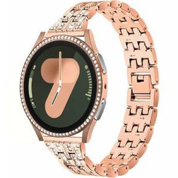 Bransoleta + Etui z wbudowanym szkłem do Samsung Galaxy Watch 7 40mm, Różowe złoto