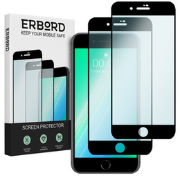 2x Szkło Hartowane do iPhone 7 Plus/8 Plus, ERBORD 3D pełne, szybka na cały ekran