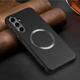 Etui do Samsung Galaxy S24 FE, Leather Hybrid MagSafe, czarne