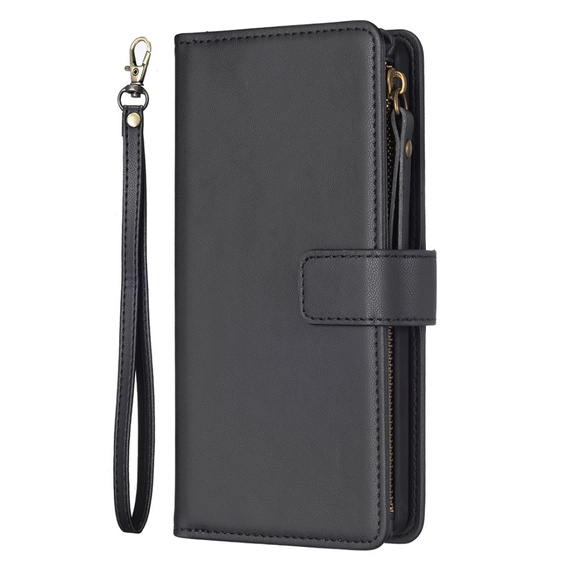 Etui z klapką do Xiaomi Redmi Note 13 Pro 4G / Xiaomi Redmi Note 14S / Xiaomi Poco M6 Pro 4G, Wallet Zipper Pocket, czarne