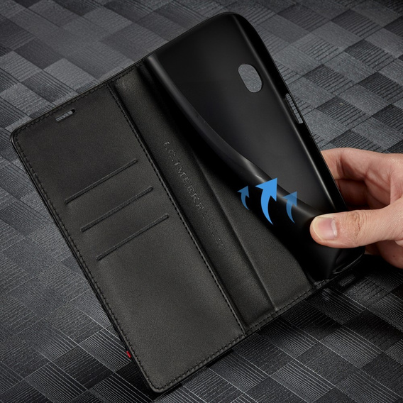 Etui z klapką do Samsung Galaxy A55, Carbon LC.IMEEKE, czarne