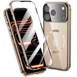 Etui do iPhone 17 Pro Max, Magnetic Dual Glass, do MagSafe, złote