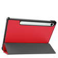 Etui do Samsung Galaxy Tab S9 FE / S10 FE, Tri-fold, z miejscem na rysik, czerwone