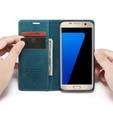 Etui CASEME do Samsung Galaxy S7 Edge, Leather Wallet Case, niebieskie