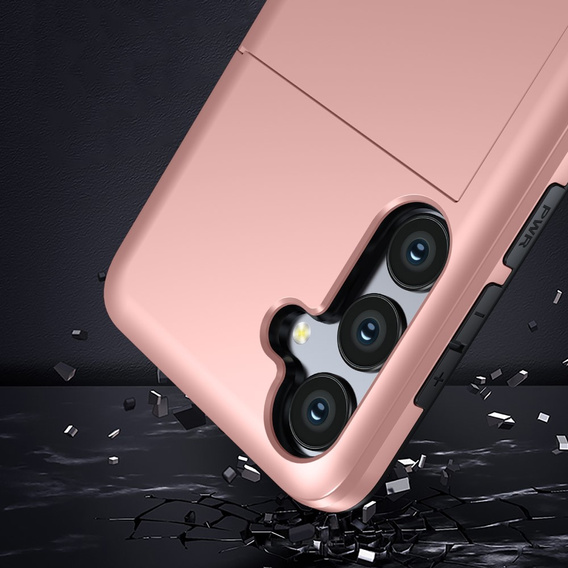 Etui do Samsung Galaxy A56 5G, Sliding Card Holder, różowe