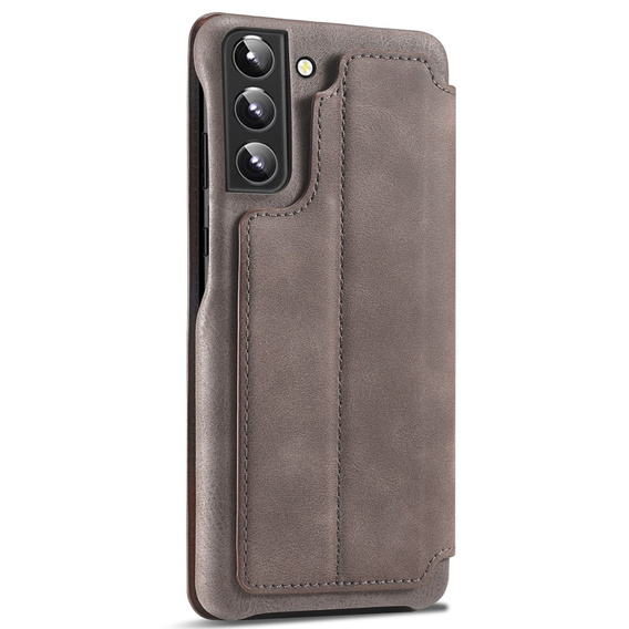 Etui z klapką do Samsung Galaxy S22+ Plus 5G, LC.IMEEKE, kawowe