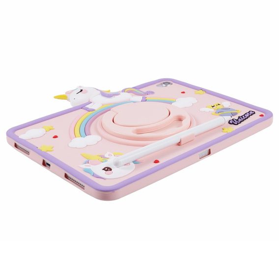 Etui do iPad 11" 2025 A16 (11 gen.) / iPad 10.9" 2022 (10 gen.), dziecięce, Unicorn, różowe