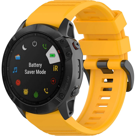 Pasek Silikonowy QuickFit do Garmin Fenix 26mm, Żółty