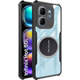 Etui do Infinix Hot 50i 4G, z blaszką magnetyczne, przezroczyste / czarne