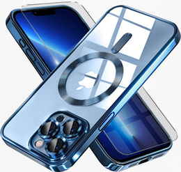 Etui do iPhone 13 Pro, Electro MagSafe, niebieskie + Szkło na ekran