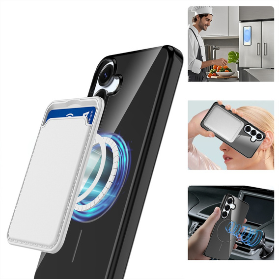 Etui do Samsung Galaxy S25 FE, Silicone Lite, do MagSafe ze smyczką, czarne