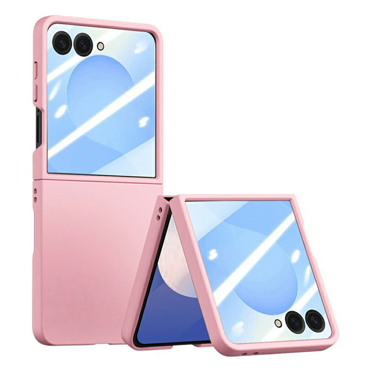 Etui ze szkłem hartowanym na ekran zewnętrzny do Samsung Galaxy Z Flip7 – różowe