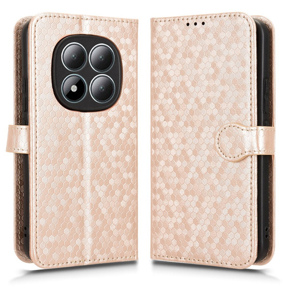 Etui z klapką do Xiaomi Redmi Note 15 Pro Plus 5G / Poco M8 Pro 5G, Wallet Rhombus, złote