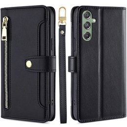 Etui z klapką do Samsung Galaxy M34, Wallet Zipper Pocket, czarne