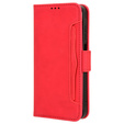 Etui z klapką do Samsung Galaxy M55 5G, Card Slot, czerwone