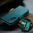 Etui z klapką do Samsung Galaxy S23 FE, CASEME Wallet, zielone + szkło 9H