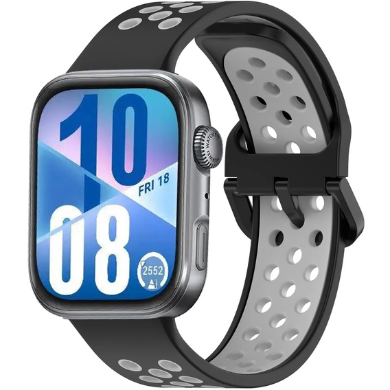 Pasek Silikonowy do Huawei Watch Fit 4 / 4 Pro / 3, Czarny / Szary