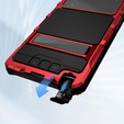 Etui pancerne do Samsung Galaxy S25 Ultra, R-JUST, ze szklaną ochroną kamery, czerwone