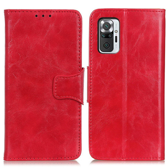 Skórzane Etui Wallet do Xiaomi Redmi Note 10 Pro, Red