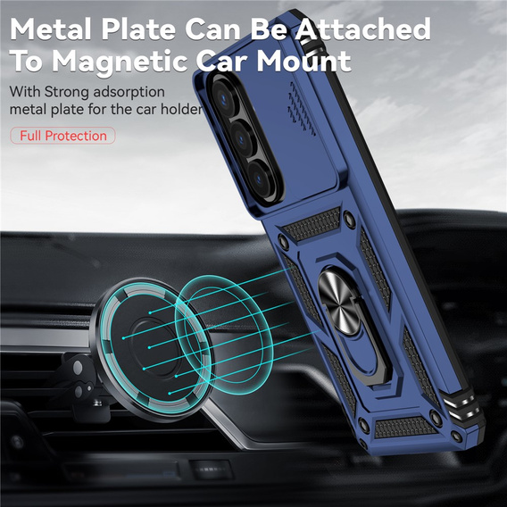 Etui pancerne do Samsung Galaxy S26 Plus, CamShield Slide, niebieskie