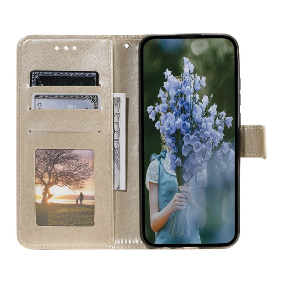 Etui z klapką do Xiaomi Redmi Note 13 Pro+, Mandala, złote