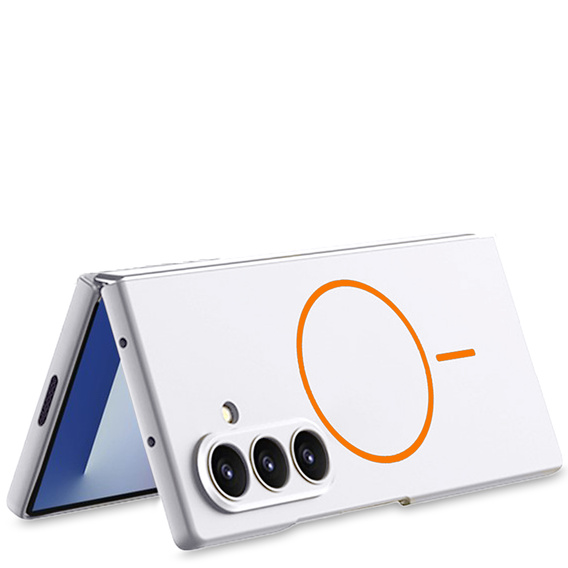 Etui do Samsung Galaxy Z Fold7 5G, GKK Slim Camshield, do MagSafe, srebrne