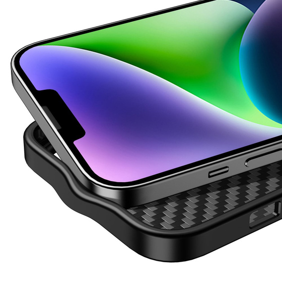 Etui Kevlar MagSafe do iPhone 14 Plus, TPU + Włókno węglowe