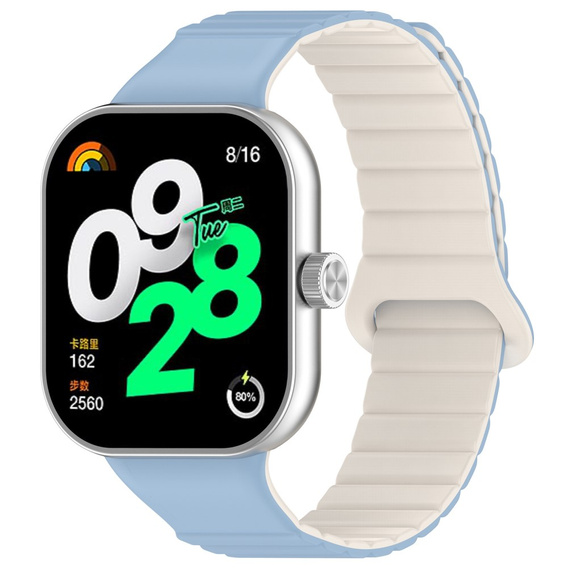 Pasek Silikonowy do Xiaomi Redmi Watch 4 / Xiaomi Smart Band 8 Pro / Xiaomi Smart Band 9 Pro, Niebieski/Beżowy