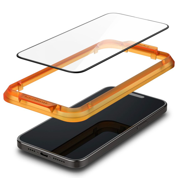Spigen Szkło Hartowane do iPhone 15 Plus, ALM Glass FC (2 sztuki), Czarne