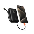 Powerbank VEGER K3 30000 mAh z wbudowanymi kablami USB-C i Lightning, PD 35W – Czarny