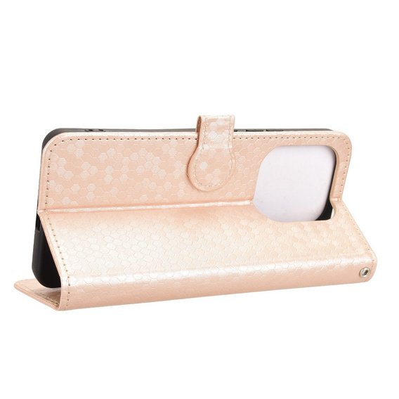 Etui z klapką do Xiaomi Redmi Note 14 4G, Wallet Rhombus, różowe