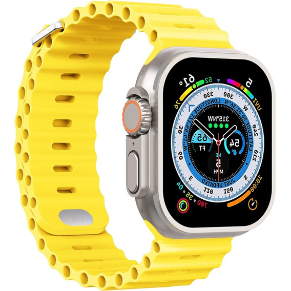 Pasek Silikonowy do Apple Watch 1/2/3/4/5/6/7/8/9/10/11/SE Ultra 1/2/3 42/44/45/46/49mm, Żółty
