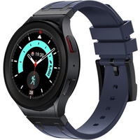 Pasek silikonowy do Samsung Galaxy Watch 4/5/6/7/FE 40/42/43/44/45/46/47mm, Granatowy / czarna klamra