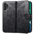 Etui z klapką do Samsung Galaxy A13 4G, Butterfly, czarne