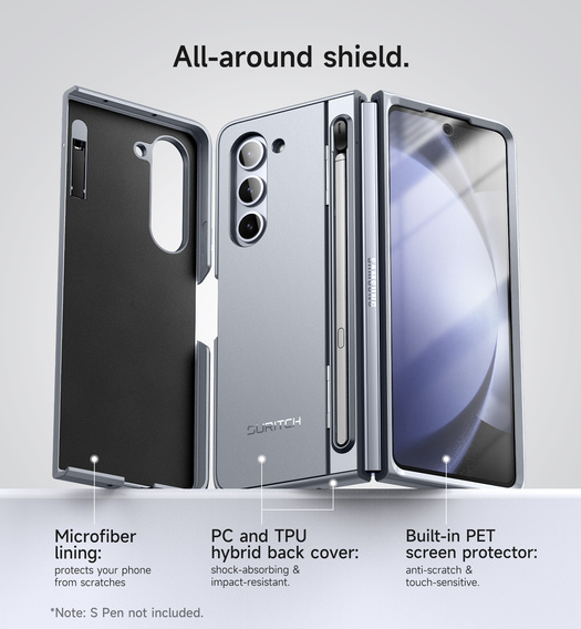 Etui do Samsung Galaxy Z Fold 5, Suritch Full Body, niebieskie