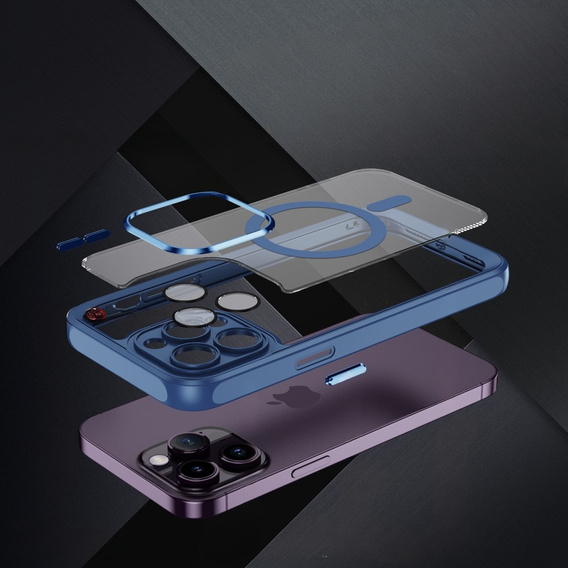 Etui do iPhone 14 Pro, ERBORD Impact Guard, do MagSafe, niebieskie