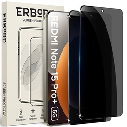 2x Szkło Prywatyzujące do Xiaomi Redmi Note 15 Pro Plus 5G / Poco M8 Pro 5G, ERBORD Anti-Spy Hartowane