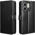 Etui z klapką do Infinix Hot 50i 4G, Crazy Horse Wallet, czarne