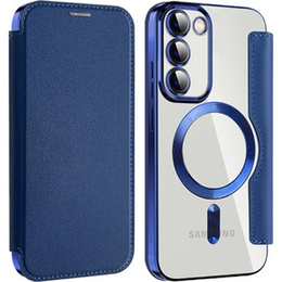 Etui z klapką do Samsung Galaxy S23, Wallet, MagSafe, granatowe