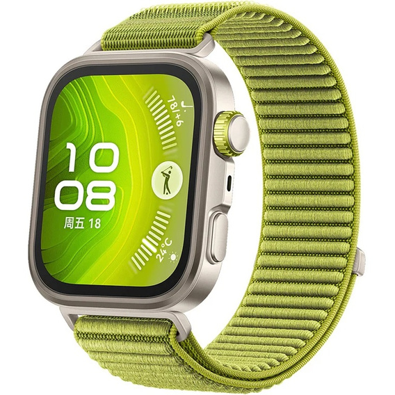 Pasek Nylonowy do Huawei Watch Fit 4 / 4 Pro / 3, Jasny zielony