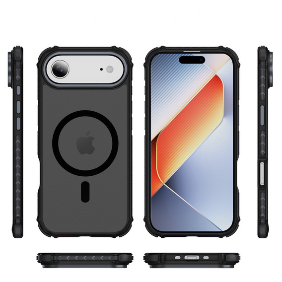Etui pancerne do iPhone Air, Matt Case, do MagSafe, matowe z czarną ramką