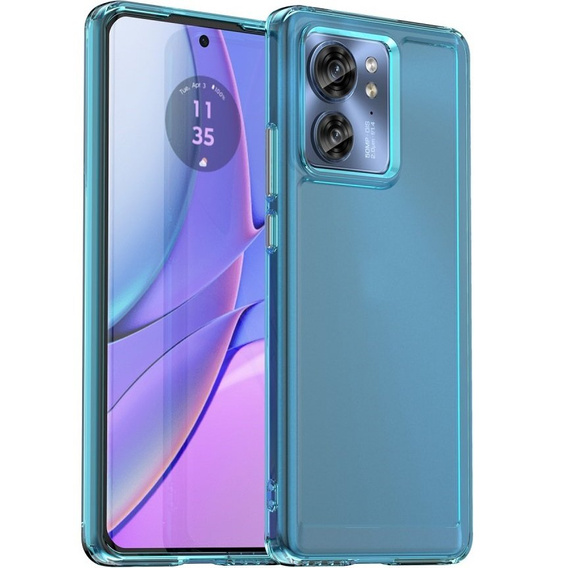 Etui do Motorola Edge 40, Fusion Hybrid, niebieskie
